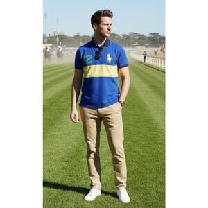 Ralph Lauren Big Pony Polo Shirt Blue Size S #2 Preppy Y2K